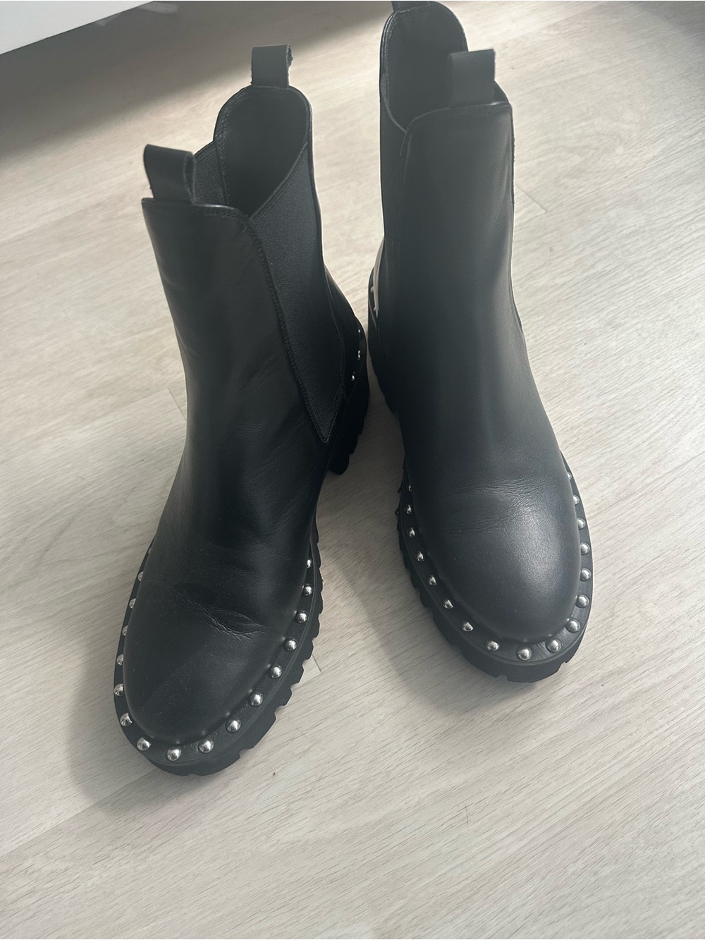 Freda Salvador Bailey Black Studded Chelsea Rain Boot - Women 7.5